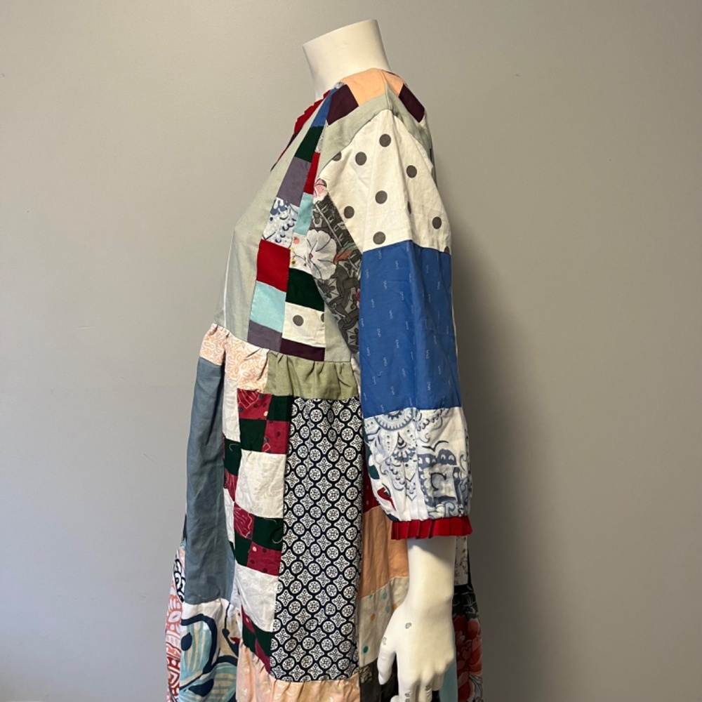 Hand Crafted Patchwork Dress - Multicolor - image 3